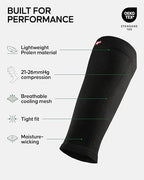 DANISH ENDURANCE Calf Compression Sleeve, 21-26 mmHG, Legs & Shin Supports for Men and Women, 1 or 3 Pack