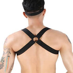 Mens Harness Belt Nylon Elastic Body Shoulder Strap Sexy Halter Club Wear Cosplay Costume