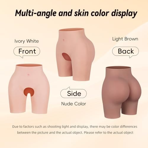 Silicone Butt Fake Butt Pants Hip Enhancer Open Crotch Realistic Silicone Padding for Crossdressers Transgender Performance