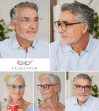 Eyekepper 5 Pack Large Reading Glasses - Square Readers for Men Women Reading +2.00