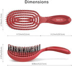 NuWay DoubleC Pro Professional Detangling Hair Brush – Patented Double Curve Scalp Care Brush for Gentle Detangling, Blow-Dry Styling & Wet or Dry Hair (Red)