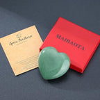 MAIBAOTA 60 mm Green Aventurine Crystal Large Heart Love Stone Healing Crystals Heart Stone for Women Natural Reiki Gemstone Polished Heart Shaped Rocks Meditation