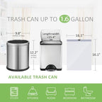 Teivio 1.6 Gallon 120 Counts Strong Drawstring Trash Bags Garbage Bags, Small Bathroom Trash Can Liners, Plastic Waste Basket Liners for Home Office Kitche, White
