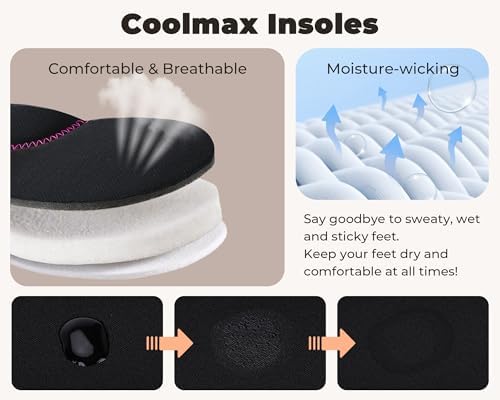 House Slippers for Woman with Arch Support Coolmax® Breathable Comfy Memory Foam Slippers for Women Indoor and Outdoor Bedroom Slip On Shoes Moisture-wicking