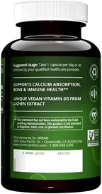 MRM Nutrition Vegan Vitamin D3 2,500 IU | Bone Strength + Immune Support | Plant-Based from Lichens | Supports Calcium Absorption | Vegan + Vegetarian Supplement | 60 Servings