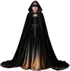 Wizard Robe Velvet Hooded Witch Cloak Unisex Medieval Renaissance Hood Cape Halloween Coat Adult
