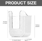 Wall Mounted Tissue Box Holder, Clear Plastic Storage Organizer for Bathroom Kitchen Toilet, No Drill Installation