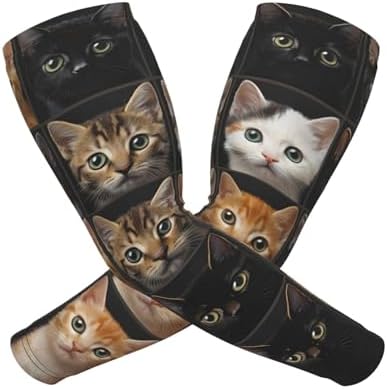Cute Kitten Cats Paw Sun Protection Arm Sleeves For Men Women Sports Outdoor Protector Cover
