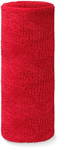 COUVER Thick Absorbent 9" Extra Long Solid Cotton Terry Cloth Sport Wristband, 1 Piece