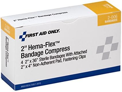 First Aid Only 2-006-001: 2" Hema-Flex Bandage Compress, 4