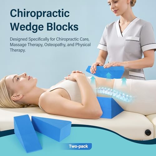 Pelvic Sacral SOT Blocks 2pcs, Chiropractic Wedge Blocks for Sacral & Pelvic Support, Dejarnette Style Chiropractor SOT Blocks Physical Therapy Wedges for HIPS
