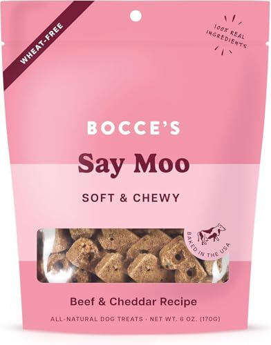 Bocce's Bakery Say Moo Cookie + Bac’n Nutty Training Dog Treat Bundle – Natural, Wheat-Free Soft & Chewy Cookies Made with Real Ingredients and Baked in The USA – 2 Pack Bundle