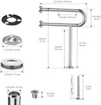 Toilet Support Rail 23.4X 28 Inch, Munzong Anti-Slip Chrome Handicap Grab Bar for Bathroom, Stainless Steel Knurled Safety handrails with Leg for Elderly Disabled Pregnant-1.25’Tube