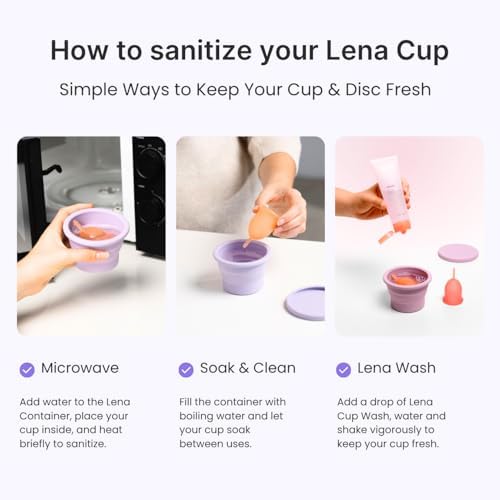 Lena Menstrual Cup Sterilizer Case, Compact, Collapsible Silicone Container for Cleaning Period Cup & Menstrual Disc, Travel, Home and Dorm, Menstrual Cup Cleaner, Feminine Care, Light Blue