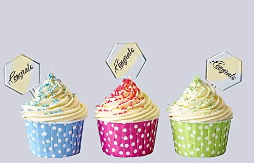 20 Pack Blank Clear Acrylic DIY Cake Topper (3 inch, Hexagon): Decorations for Celebrations Birthday Party Wedding Anniversary Engagement Graduation