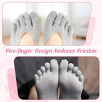 CIATBYYJ 6Pairs Align Toe Socks for Bunion, No Show Low Cut Five Finger Orthopedic Compression Socks Orthopedic Toe Compression Sock For Women Black White Grey