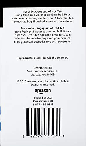 Amazon Brand - Happy Belly Earl Grey Tea Bags, 20 Count (Pack of 1)
