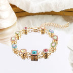 Boho Cute Gold Charm Link Bracelet for Women Starfish Clover Cross Star Lock Key Heart Pearl Charm Bracelets Vacation Spring Summer Santa Claus Reindeer Christmas Party Jewelry Gifts for Womens