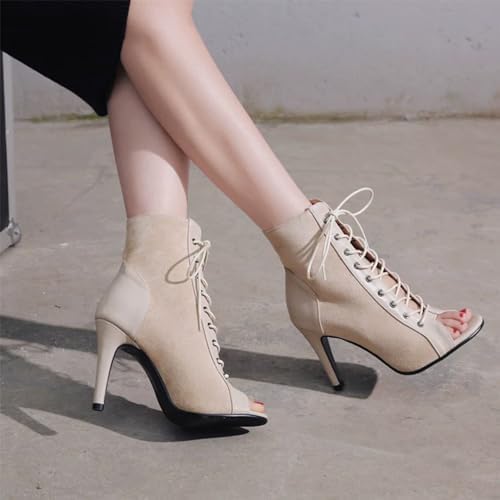 UTIKLIOU Women's Mesh Sandals Peep Toe High Top Sandals Lace Up Summer Boots Buckle Strap Party Sexy Pump Shoes Open toe