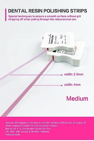 BELEON Dental Polishing Strips - Tooth Polisher Dental File for Teeth Sanding Grinding Deep Teeth Cleaning Tool Tooth Polish Abrasive Strip Oral Care Cleaning Tool - Medium 1 Roll 4mm x 6M