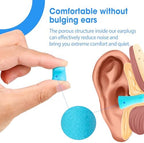 AZEN 100 Pairs Ear Plugs Bulk, NRR 32dB Soft Foam Ear Plugs for Sleeping Noise Cancelling, Earplugs for Concerts Shooting Swimming Noise Reduction (Lake Blue)