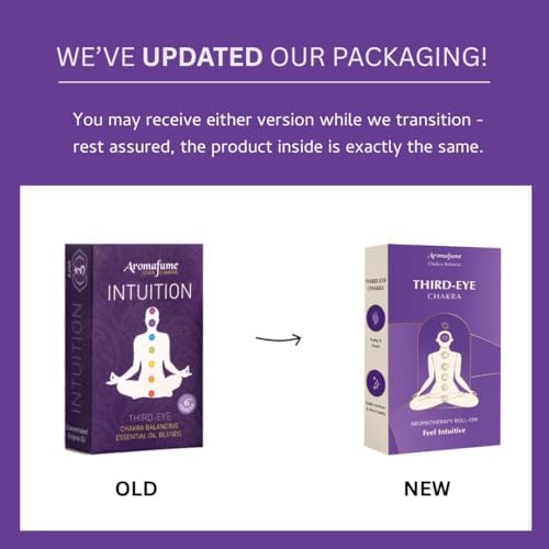 Third Eye Chakra Essential Oil Roll-On Blend by Aromafume | 10ml/0.33 fl oz | Ajna | Aromatherapy Oils for Chakra Balance | Rose & Juniper Extracts | Amethyst Incense for Meditation, Yoga, Reiki