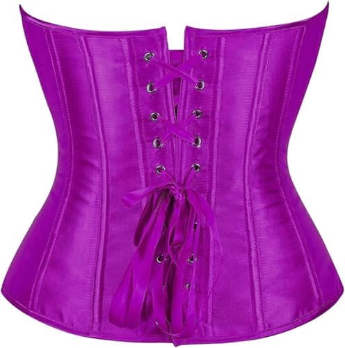 Women's Corsets Top Plus Size Satin Waist Cincher Overbust Bustiers Sexy Push Up Corset XS-7XL