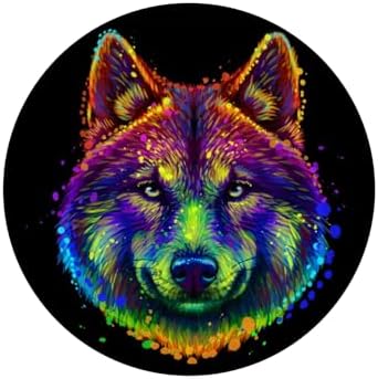 Colorful Wolf Edible Cake Topper- 8" Round