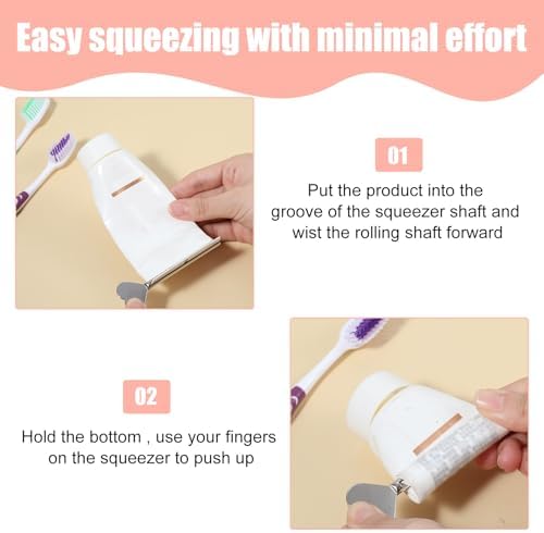 3 Pcs Toothpaste Squeezer, Metal Manual Toothpaste Squeeze Stainless Steel Manual Dispenser Roller Tube Bathroom and Kitchen Gadgets for Maximize Creams Paint Makeup & Beyond