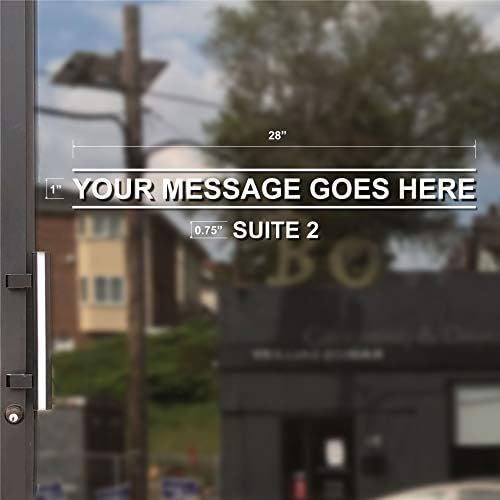 Simple Custom Business Hour Window Decal - Text Lines with an Arrow Shape Decal - Vinyl Custom Lettering, Glass Door Sign - Free Squeegee - Easy Install Manual (1"X28")