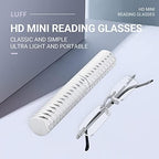 LUFF Portable Mini Reading Glasses Upgrade Lightweight Readers for Men and Women w/Pen Clip Tube Case