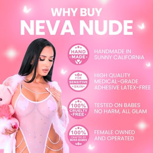 Neva Nude Iridescent Crystal Beamz Nipztix Pasties Nipple Covers for Festivals, Raves, Lingerie and More, Made in USA