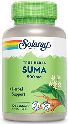 SOLARAY Suma Root 500mg | Adaptogenic Herb for Healthy Stress & Immune Function Support | Naturally Plant Sterols | Non-GMO & Vegan | 100 VegCaps