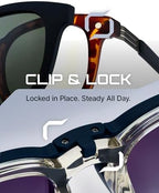 Blue Light Glasses with Magnetic Clip-On Sunglasses, Polarized UV400, Lightweight TR90 Frame