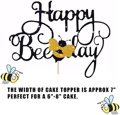 LaVenty Happy Bee Day Cake Topper Bumble Bee Cake Topper Bumble Bee Themed Party Happy Supplies Bumble Bee Decoration