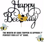 LaVenty Happy Bee Day Cake Topper Bumble Bee Cake Topper Bumble Bee Themed Party Happy Supplies Bumble Bee Decoration