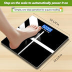 Digital Bathroom Scale for Body Weight High Precision Weighing Scale with Temperature Display Tempered Glass 396lb Capacity Durable and Compact Design for Home Use