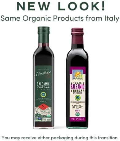 Bionaturae Vinegar Balsamic - Organic Balsamic Vinegar, Modena Balsamic Vinegar, Acidity 6%, USDA Certified Organic, Recyclable Glass, 100% Authentic Italian Balsamic Vinegar - 17 Fl Oz