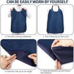 Double Layer Stretchable Adult Bibs with Crumb Catcher Waterproof Washable Clothing Protector Adult Bibs for Eating
