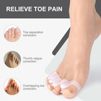 Pure Comfort Silicone Toe Separators – White – Bunion Corrector & Hammertoe Straightener for Overlapping Toes, Plantar Fasciitis Relief – Adjustable Gel Toe Spacers for Yoga, Running & Daily Wear – Washable & Reusable (2 Pairs)