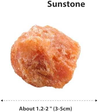 Apengshi Sunstone Raw Crystals Natural Crystal and Healing Stones Rough Rocks Reiki Chakra Fountain Home Garden Decor Yoga Meditation DIY Stone 1.2-2''