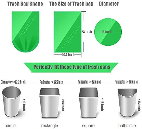 Biodegradable Trash Bags 4-6 Gallon, 100 Counts, Extra Thick Small Trash Bag Recycling Garbage Bags For Kitchen Bathroom Yard Office Wastebasket Car