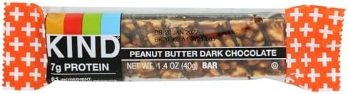 Kind Peanut Butter Dark Chocolate + Protein Bar, Gluten Free, 1.4 Ounces (Pack Of 12)