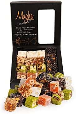 Mughe Gourmet Luxury Sultan Pistachio Turkish Delight Candy Elegant Gift Box - 12.35oz-350g-16pc - Lokum Delights Orange, Hazelnut, Almonds - Perfect Gifts for Mother's Day, Father's Day, Birthday