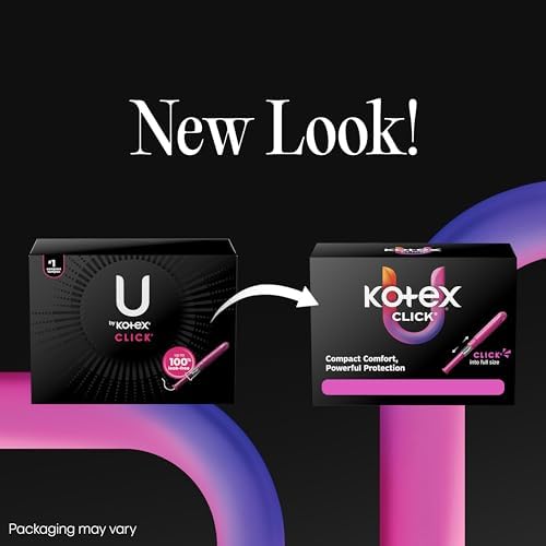 U by Kotex Click Compact Multipack Tampons, Regular/Super, Unscented, 90 Count (Packaging May Vary)