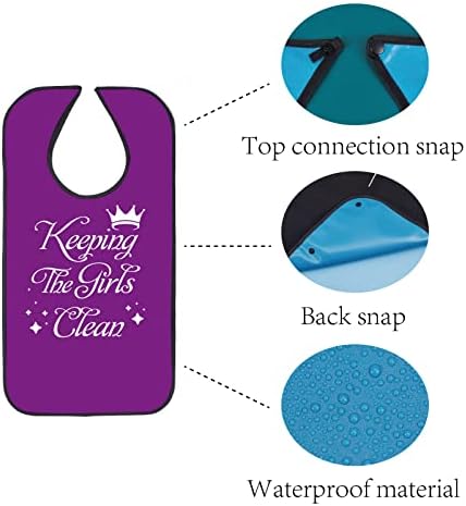 CREATCABIN Classic Check Adult Bibs for Elderly Waterproof Washable Bib