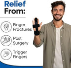 Trigger Finger Splint Middle Finger Brace | Middle Finger Splint For Broken or Fractured Middle Finger, Arthritis, Tendonitis, Tenosyvitis | Mallet Trigger Finger Straightener Immobilizer | S/M