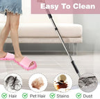 4 Pair Washable Mop Shoes,Removable Microfiber Cleaning Slippers,Mopping Slippers for Women and Men Home Office Floor Dust and Dirt Cleaning (Beige Gray Pink Black)