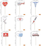 Rsstarxi 36 Pack Nurse Cupcake Toppers Nurse Decorations for Party Ambulance Helicopter Medical Instruments Cupcake Picks for Medical Nurse Theme Grad Birthday Party Cake Decorations