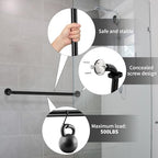 2 Pack 32 Inch Black Shower Grab Bars, ZUEXT Stainless Steel Bathroom Wall Grab Bar Handle, Shower Balance Bar, Safety Hand Rail Support,Handicap Elderly Senior Assist Bath Grab Handle(1.25" Diameter)